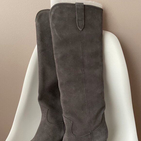 NIB Anthropologie Silent D Ivy Boots Dark Grey Suede Knee High EUR size 38 - Picture 9 of 10